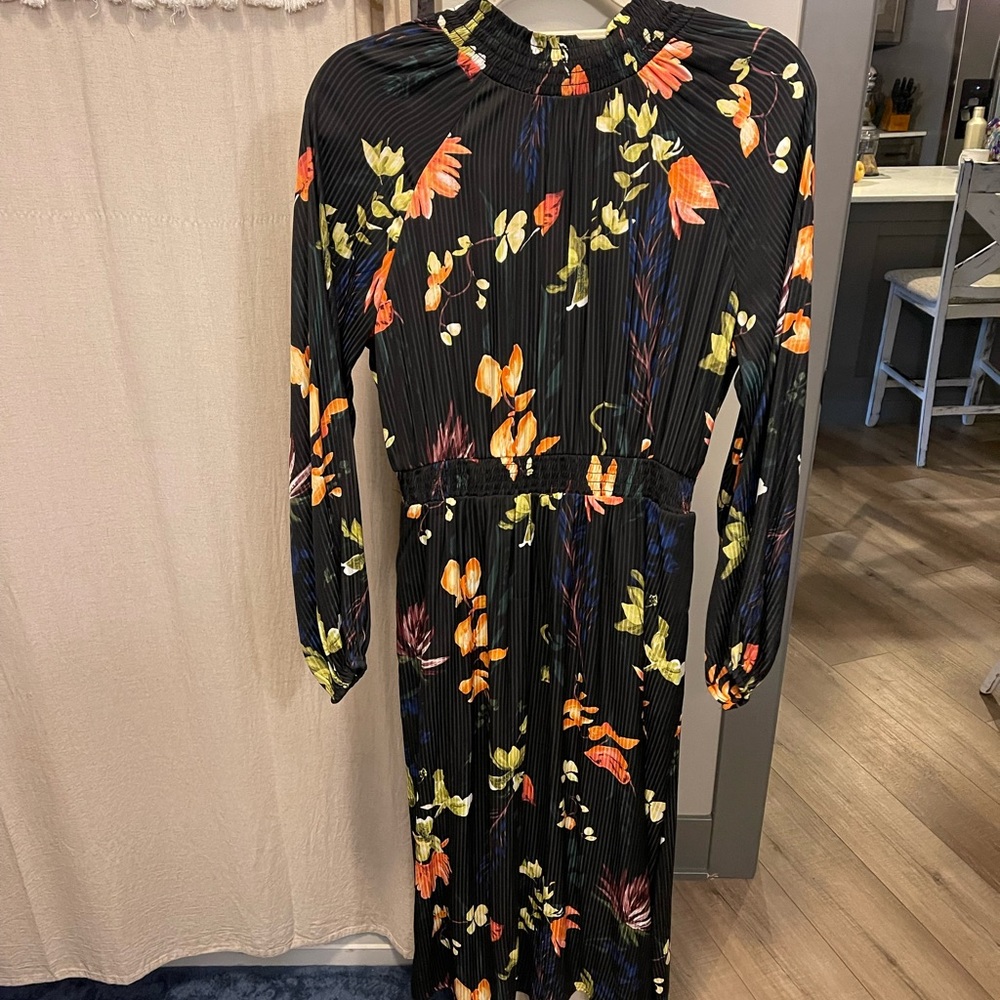 Black floral tea length dress - A New Day size small